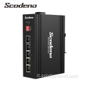 Scodeno 10/100 M Base-T 5 porte POE+ Switch di rete Ethernet di livello 2 IP40 Switch industriale di qualità di livello industriale